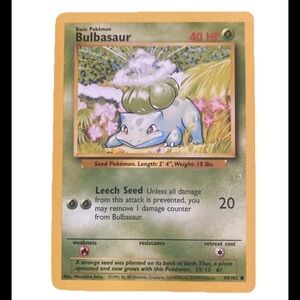 Pokémon (Rare) TCG Bulbasaur Base Set 44/102 Regular 1st Edition Common
